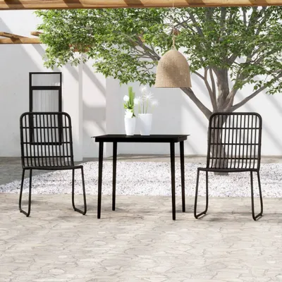 Produktbild von The Living Store 3-tlg. Garten-Essgruppe Schwarz