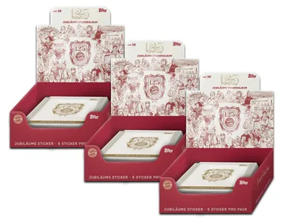 Produktbild von FC Bayern München - 125 Jahre - Sammelsticker - 3 Displays (90 Tüten)