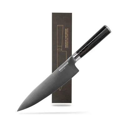 Produktbild von REISHUNGER Edelstahl Chef Messer – Küchenmesser für den täglichen Gebrauch – Hochwertiger Stahl aus Deutschland – Lange Klinge für vielseitige Schnitt