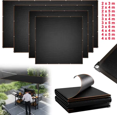 Image de Filet pare-soleil XMTECH 3 x 5 m, rectangulaire, protection UV à 95 %, 150 g/m² HDPE, résistant au vent, pour terrasse, jardin, balcon, cordes de fixation incluses, couleur anthracite