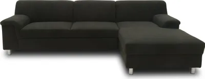 Produktbild von DOMO Collection Ecksofa Jamie, Couch in L-Form, Füße mit Filzgleitern, Sofa, Polsterecke, Polstergarnitur 251 x 150 x 72 cm (BxTxH), schwarz
