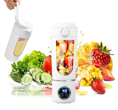 Tragbarer Mixer 700 ml, Smoothie-Maker, 12 Edelstahlklingen, USB-C, weiß