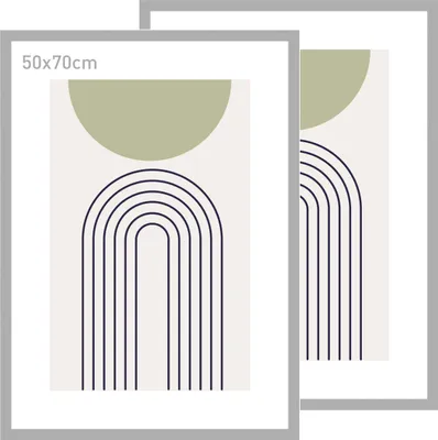 Produktbild von accent by nielsen Holz Bilderrahmen Velino, Silber, 50 x 70 cm (2er Set)