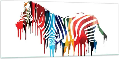 Produktbild von Bilder auf glas - Zebra Detail digital wild - 120x50cm - Glasbilder - Wandbilder - Kunstdruck - zum Aufhängen bereit - Wanddekoration aus Glas - Glas Bilder - Wandbild auf Glas - GAB120x50-3057