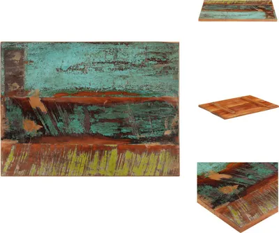 Productafbeelding van vidaXL Rechthoekig tafelblad, 60x80 cm, 25-27 mm, massief gerecycled hout - Tafelbladen
