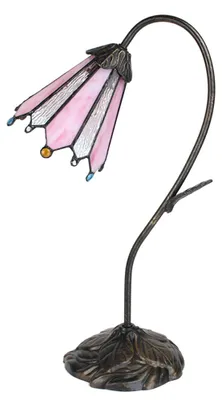 Productafbeelding van Clayre & Eef Tiffany tafellamp, 48 cm, bruin, roze, polyresin
