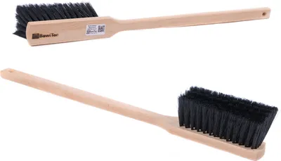 Produktbild von BawiTec Langstiel Handfeger 60cm Kunsthaar weich 1 Stück Handbesen Industriehandfeger Holzgriff Sicherheits-Handfeger schwarze weiche Borsten