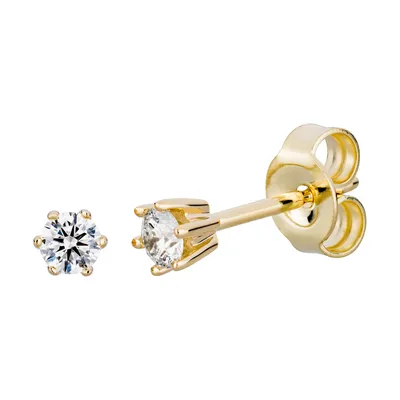 Produktbild von Orolino Ohrringe 585/- Gold 0,4cm gelb Brillant weiß 067320137-1