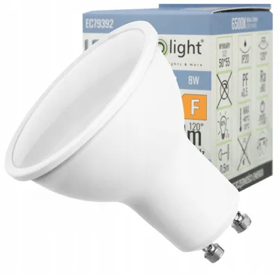 Obrázek produktu pro LED žárovka GU10, 8W, 6500K (studená bílá), 720 lm, značka Ecolight