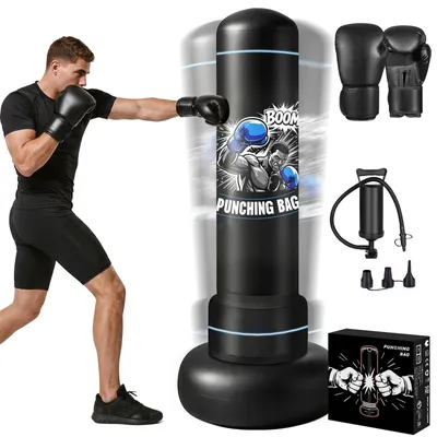 Obrázok produktu pre Elzusha – Nafukovacia boxerská loptička s rukavicami a pumpou