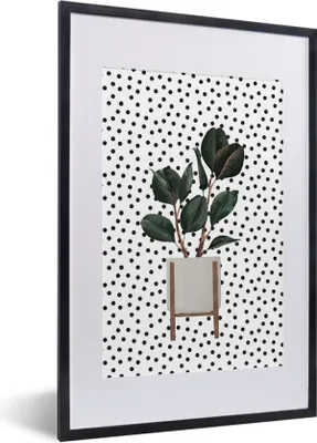 Produktbild von MuchoWow® MuchoWow® Gerahmtes Poster Zimmerpflanze - Pflanzgefäß - Pflanzen 40x60 cm - Poster mit zchwarzem Bilderrahmen - Poster in Rahmen