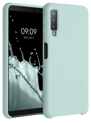 Produktbild von kwmobile Handyhülle für Samsung Galaxy A7 (2018) Hülle - Case Silikon - Kabelloses Laden - Schutzhülle Cover in Cool Mint