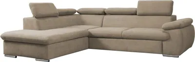 Produktbild von Ecksofa mit Schlaffunktion & Bettkasten - Ecke Links - Beige - FABIEN