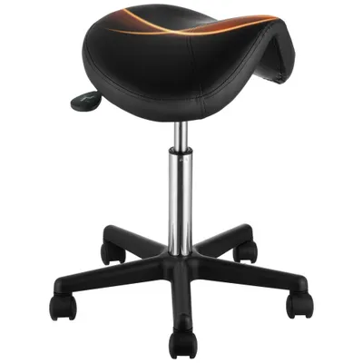 Immagine prodotto di Sgabello a rotelle regolabile in altezza 181 kg - ErgoMove - Finto cuoio - Sedia girevole salone spa clinica - Nero