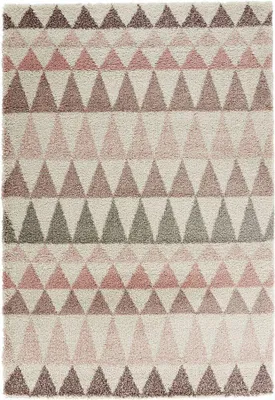 Zdjęcie produktu dla Różowo kremowy gruby dywan shaggy do salonu, wzór boho 120x170 cm
