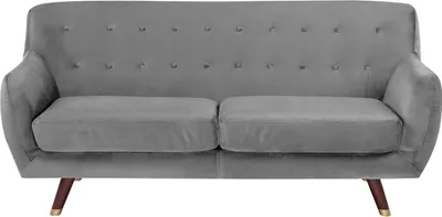 Produktbild von BELIANI Sofa Grau Samtstoff 3-Sitzer Minimalistisch Retro Wohnzimmer