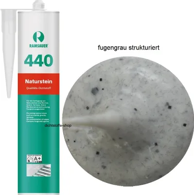 Zdjęcie produktu dla Ramsauer 440 Silikon do kamienia naturalnego 310 ml kartusz szary strukturalny