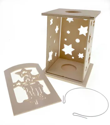 Produktbild von Tischdekoration Bastelset Laterne für Teelicht BxHxT 12x18x2,5cm NEU