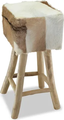 Produktbild von Barhocker Echtleder und Massivholz Teak