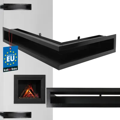 Produktbild von KOTARBAU® Kamin Eckluftleiste Links 60/40 cm Lüftungsgitter Kamingitter Warmluftgitter Abluftgitter pulverbeschichteter Stahl Schwarz