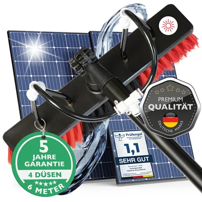 Produktbild von toolmacher Teleskop Waschbürste 6m [EXTRA ROBUST] - PV Waschbürste - Teleskopstange Fensterreinigung, Photovoltaik - Waschbürste mit Teleskopstiel