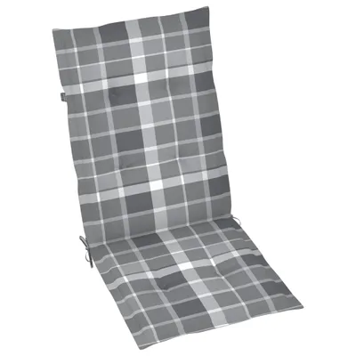Produktbild von 2 Stk. Sitzkissen Gartenstuhlauflage, Indoor Outdoor Stuhlauflagen Hochlehner-Auflage Sitzauflage für stuhl, Grau Karomuster 120x50x4 cm5891