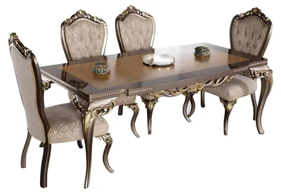 Produktbild von Esszimmerstuhl Stuhl Stühle Holz Luxus Esszimmer Ess Stoff Stil Barock 1x Sessel