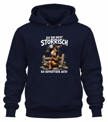 Obrázok produktu pre Mikina s kapucňou "Nie som tvrdohlavý, len vyjadrujem sarkazmus", tmavomodrá, veľkosť XL