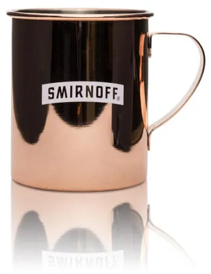 Produktbild von Smirnoff Kupferbecher Glas 0,4l Henkel Metall Gläser Cocktail Longdrink Mule Bar