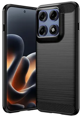 Produktbild von Handy Hülle Motorola Edge 70 Pro 5G Carbon Design Schutz Stoßfest Case Schwarz
