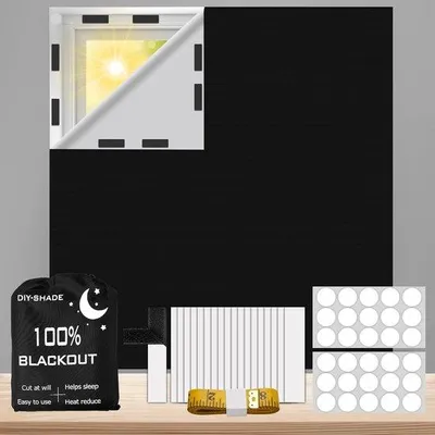Obrázek produktu pro Zatemňovací roletová záclona, přenosná, 300 x 145 cm, 100% zatemnění, na míru, zatemňovací látky.