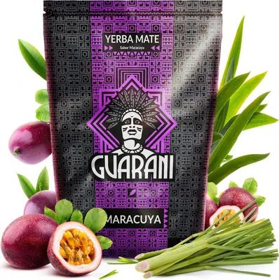 Produktbild von Guarani - Mate Tee Maracuya 500g - Traditionell Rauchig - Intensiv, Bitter - Maracuja, Zitronengras - Viel Staub - Paraguay