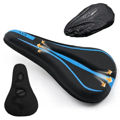 Obrázek produktu pro Gelové sedlo na kolo, ergonomické, univerzální velikost, voděodolné, vhodné pro cyklistické výlety