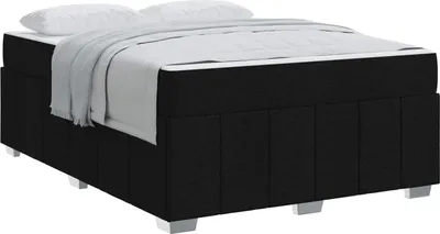 Produktbild von vidaXL Bettrahmen mit Matratze Schwarz 160 x 200 cm Stoff