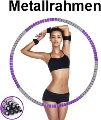 Produktbild von Metall Hoola Hoops 1,2kg Ø103cm gepolsterter Fitness Bauchtrainer Hula Hoop Hup Reifen 7 Segmente