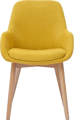 Produktbild von Miliboo - Skandinavische Stühle aus senfgelbem Stoff mit Samteffekt und helles Massivholz (2er-Set) HOLO