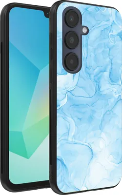 Produktbild von Smartphonica Handytasche Passend für Samsung Galaxy A16 mit Marmordruck - TPU Rückendeckung Fall Marmor Design - Hellblau