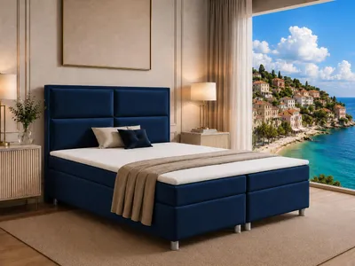 Produktbild von Best For Home Boxspringbett Trinity K-11 mit 7-Zonen-Bonell-Federkernmatratze | Boxspringbett 200x200 mit Bettkasten | Doppelbett mit Matratze und Stauraum | Polsterbett –Lieferung bis Bordsteinkante