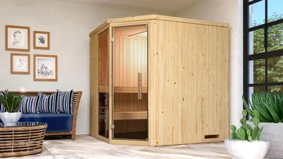 Produktbild von weka Elementsauna VARBERG Gr. 2 Sparset 7,5 kW OS inkl. digitaler Steuerung, Glastür und Fenster x B x T x H  x 194 x 177 x 199