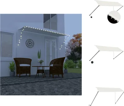Obrázok produktu pre vidaXL Výsuvná markíza s LED 350×150 cm krémová - Markízy