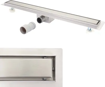 Zdjęcie produktu dla Odpływ liniowy HWC-D94d, odpływ liniowy podłogowy, syfon ze stali nierdzewnej 50-120 cm ~ 120 cm
