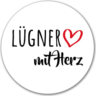 Produktbild von Huuraa Aufkleber Lügner mit Herz 10cm rund Sticker Geschenkidee