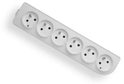 Obrázok produktu pre Predlžovací kábel so 6 zásuvkami biely GN-60