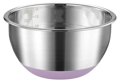 Produktbild von Mengkom, 22 cm - Edelstahl - Rutschfester Silikonboden - Spülmaschinenfest - Leicht - Geeignet zum Mischen/Servieren - Küchenschüssel