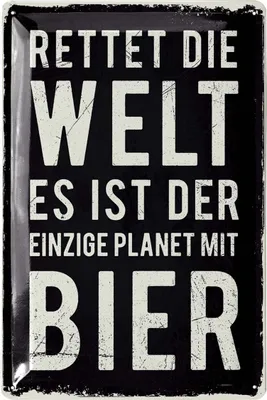 Produktbild von LANOLU Retro Blechschild BIER lustiges Sprüche Metallschild, Geschenk für Männer Kneipen Partykeller Dekoration Werkstattschild 20x30cm