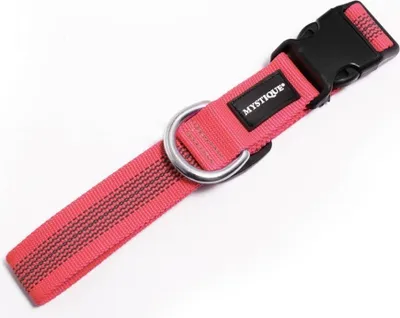 Produktbild von Mystique Gummiertes Halsband 55-65cm 25mm neon pink