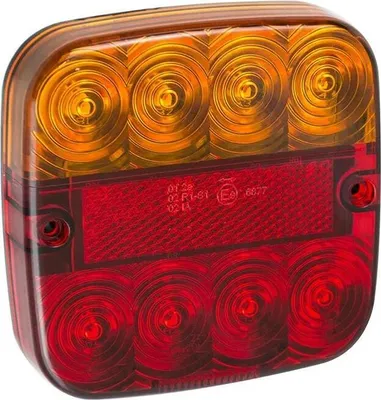 Produktbild von Rückleuchte 12V 5 Funktionen 107x107mm 8LED
