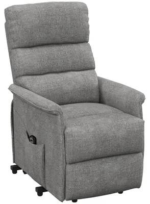Produktbild von RelaxsesselmitAufstehhilfe,verstellbareRückenlehne/Fußstütze,bis120kg,66x90x96cm,Grau
