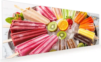 Produktbild von Küchenrückwand Spritzschutz Glas mit Motiv Sommerliches Eis 40 x 40 cm