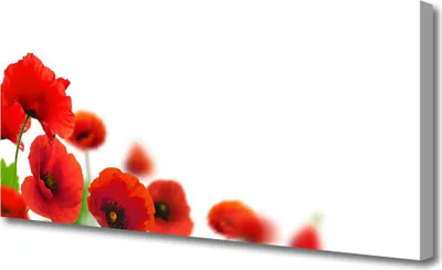 Produktbild von Tulup Leinwand-Bilder 125x50 Wandbild Canvas Kunstdruck Mohnblumen Pflanzen